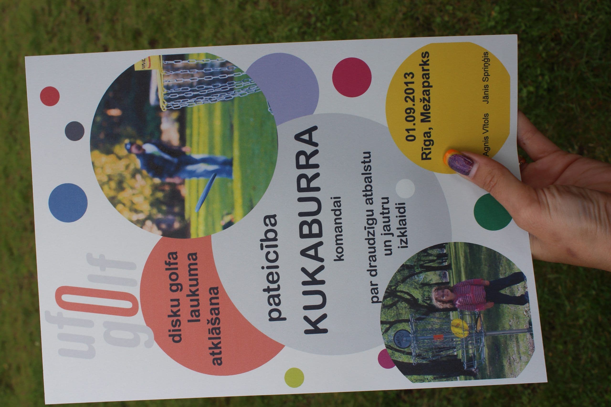 UFOGOLF disku golfa laukuma atklasana 1.septembris 2013 Mezaparks Riga